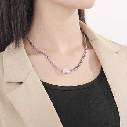 Wholesale Basic Classic Style Geometric Titanium Steel Plating Necklace