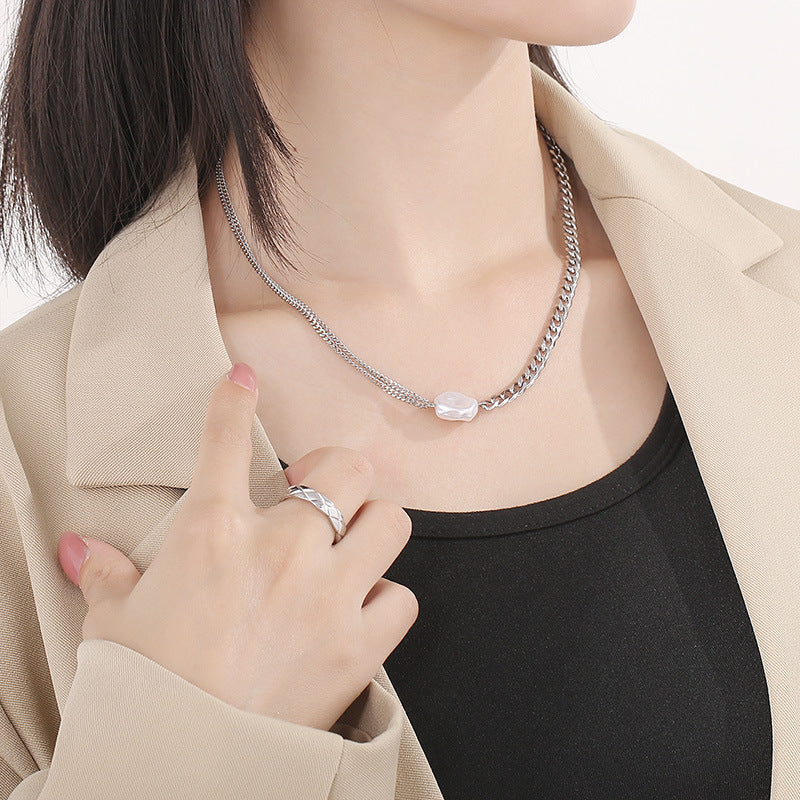 Wholesale Basic Classic Style Geometric Titanium Steel Plating Necklace