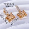 1 Pair Sweet Simple Style Shiny Square Heart Shape Rectangle Inlay Copper Zircon Drop Earrings