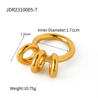 Ig Style Geometric Stainless Steel Plating 18k Gold Plated Rings Earrings