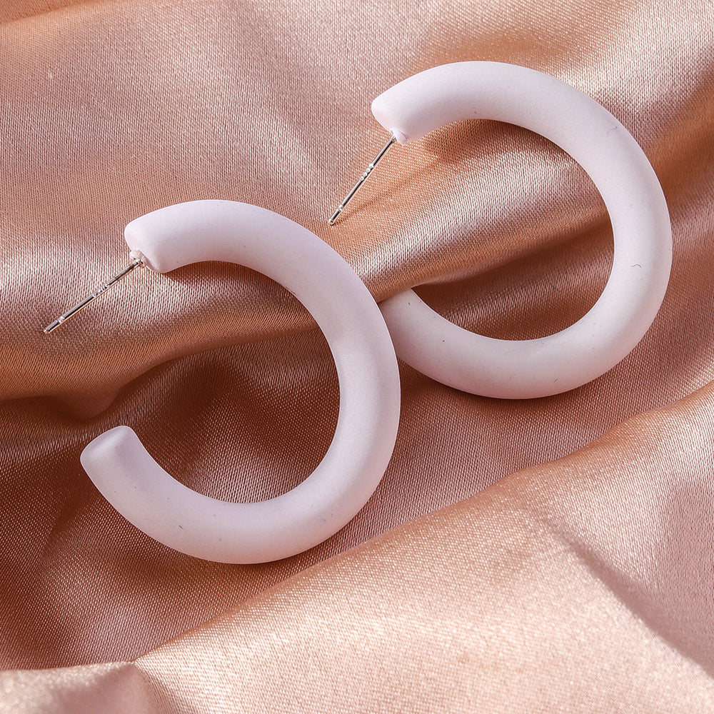 1 Pair Simple Style C Shape Plastic Ear Studs