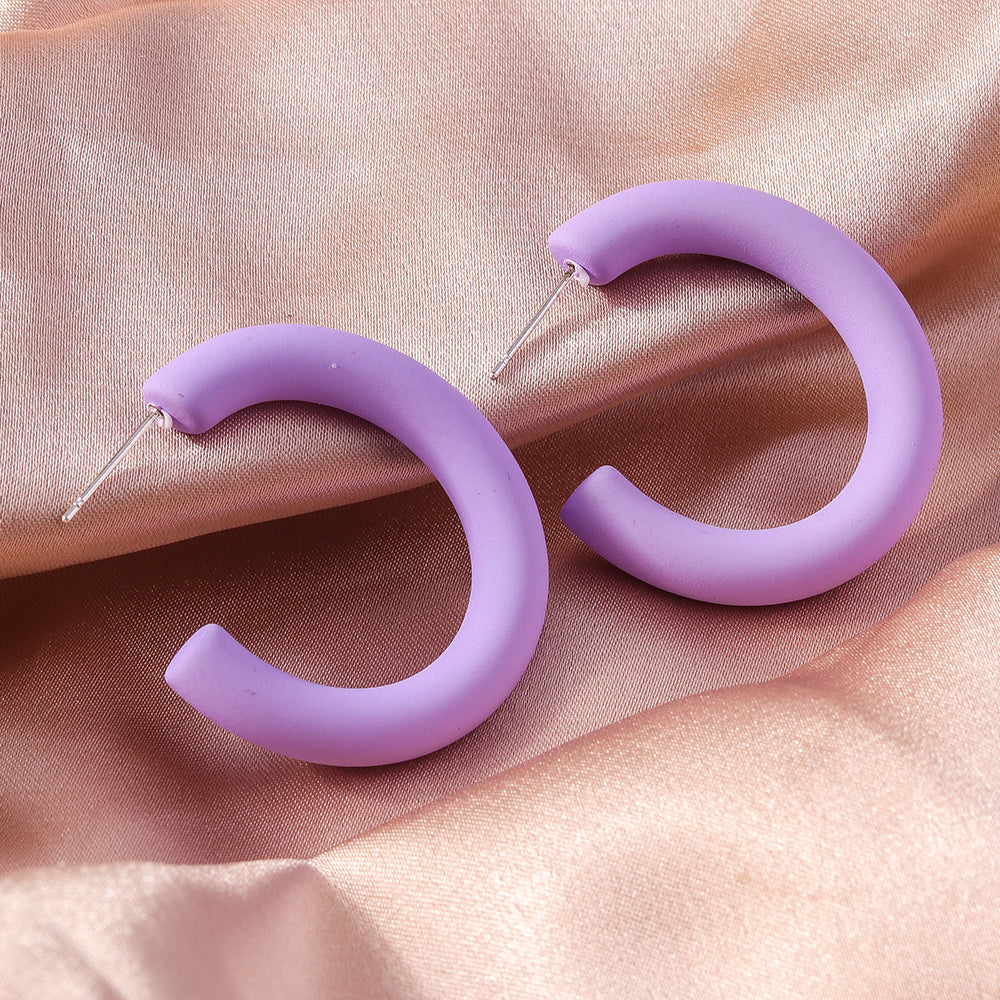 1 Pair Simple Style C Shape Plastic Ear Studs