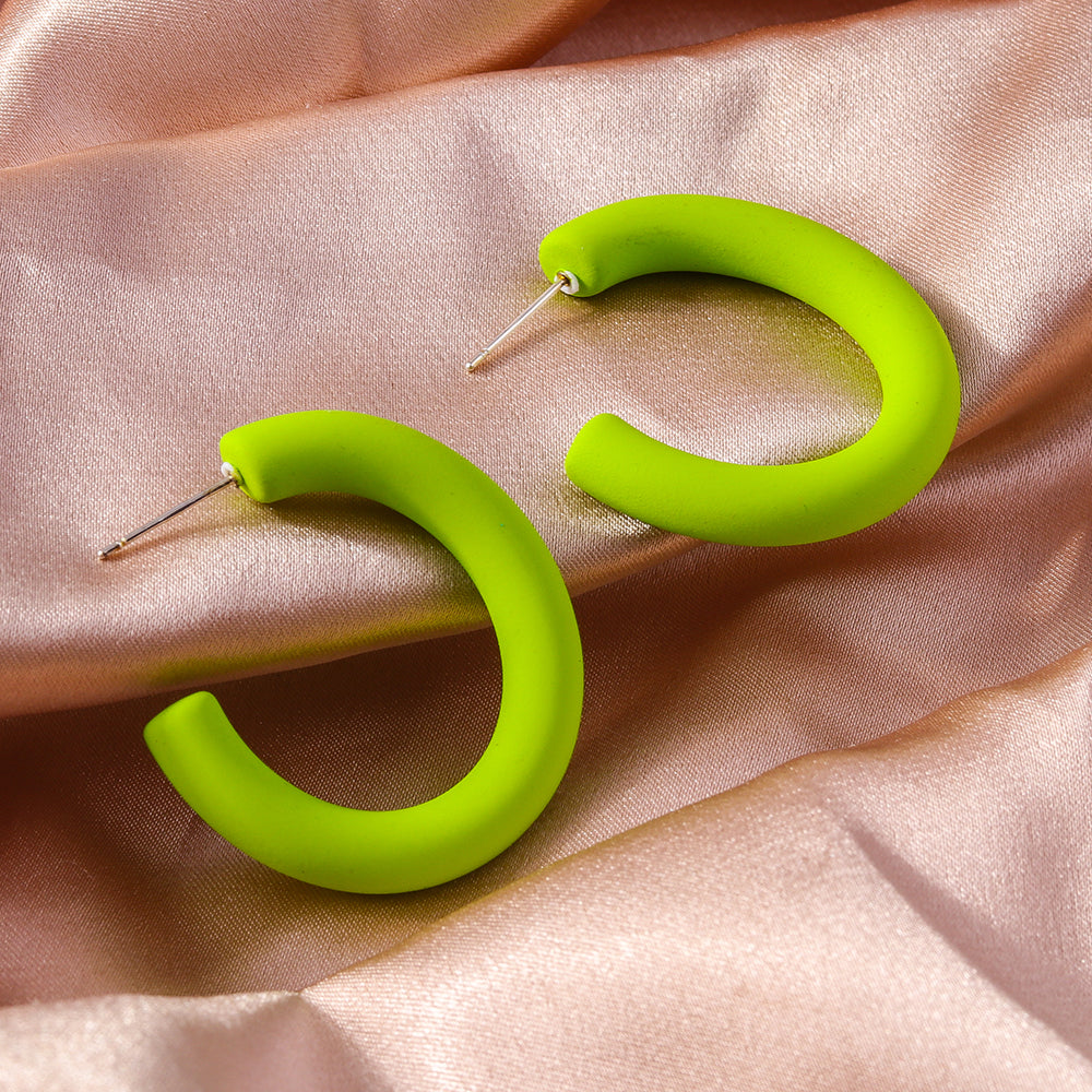 1 Pair Simple Style C Shape Plastic Ear Studs