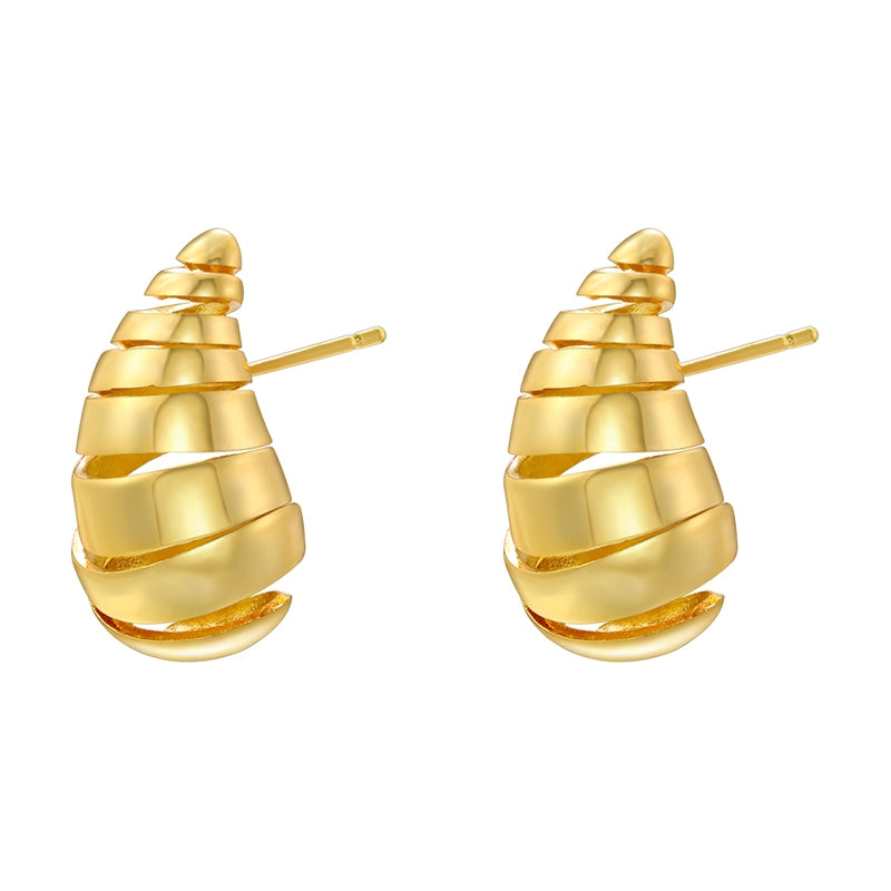 1 Pair Casual Vintage Style Simple Style Water Droplets Plating Copper 18k Gold Plated Ear Studs