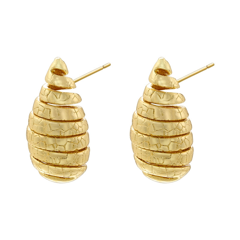 1 Pair Vintage Style Simple Style Water Droplets Plating Copper 18k Gold Plated Ear Studs