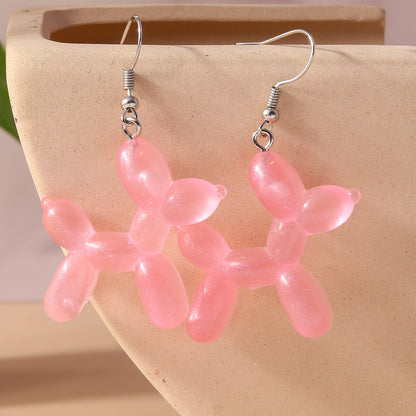 1 Pair Cute Dog Synthetic Resin Drop Earrings