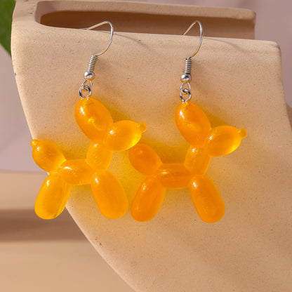 1 Pair Cute Dog Synthetic Resin Drop Earrings