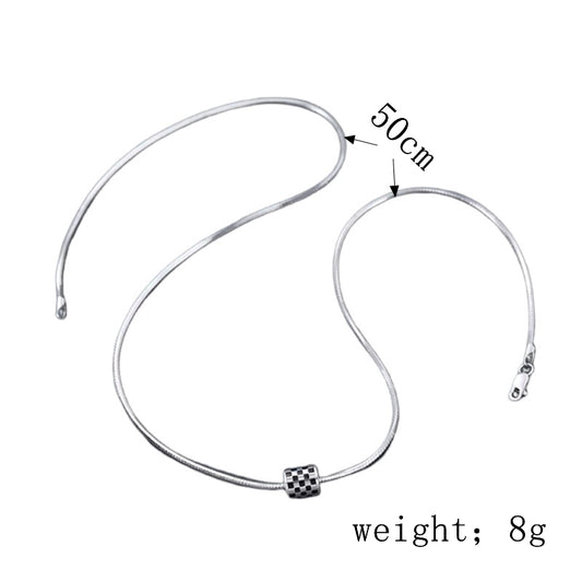 Ig Style Cool Style Korean Style Solid Color Sterling Silver Silver Plated Necklace