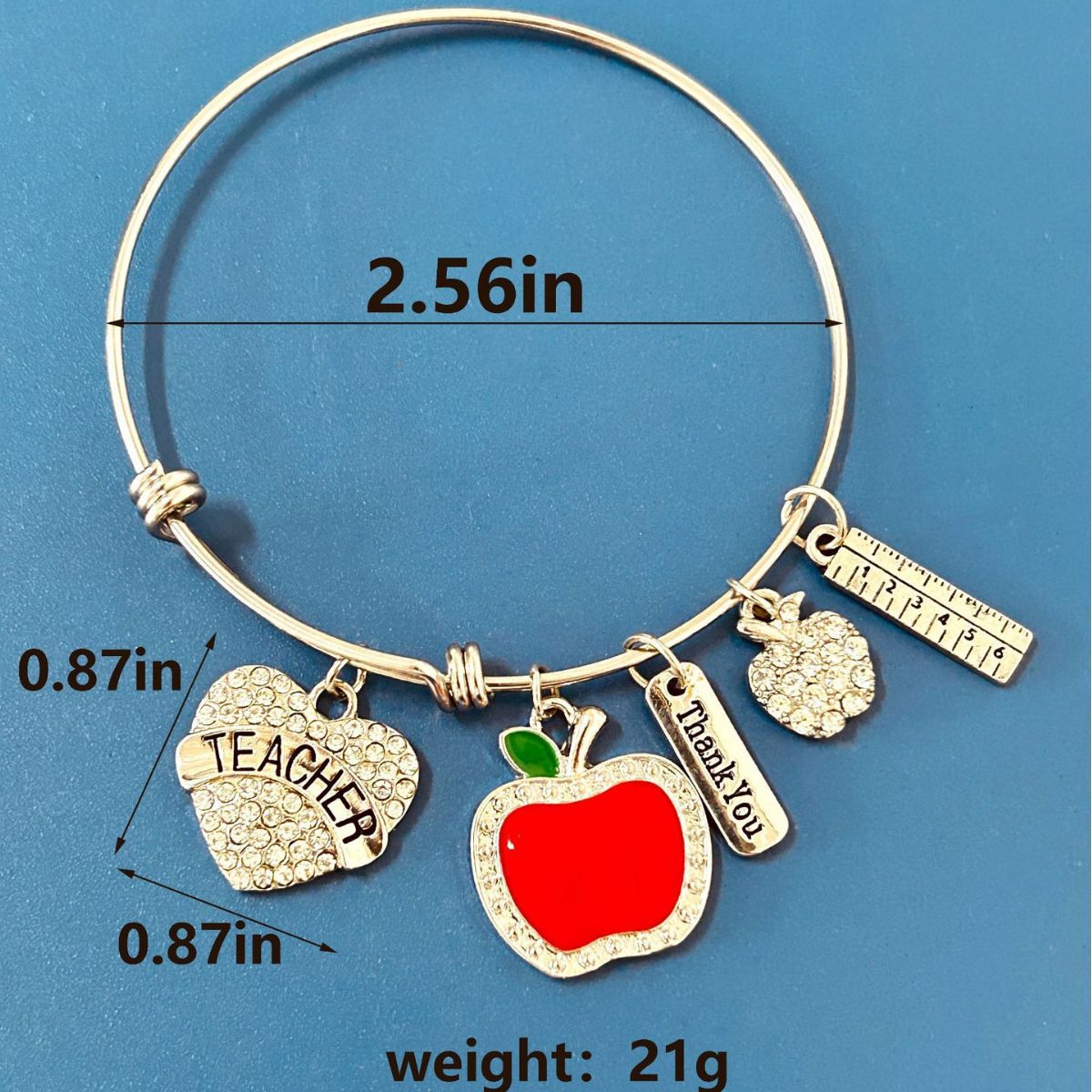 Elegant Lady Simple Style Heart Shape Apple Stainless Steel Plating Inlay Zircon Bangle