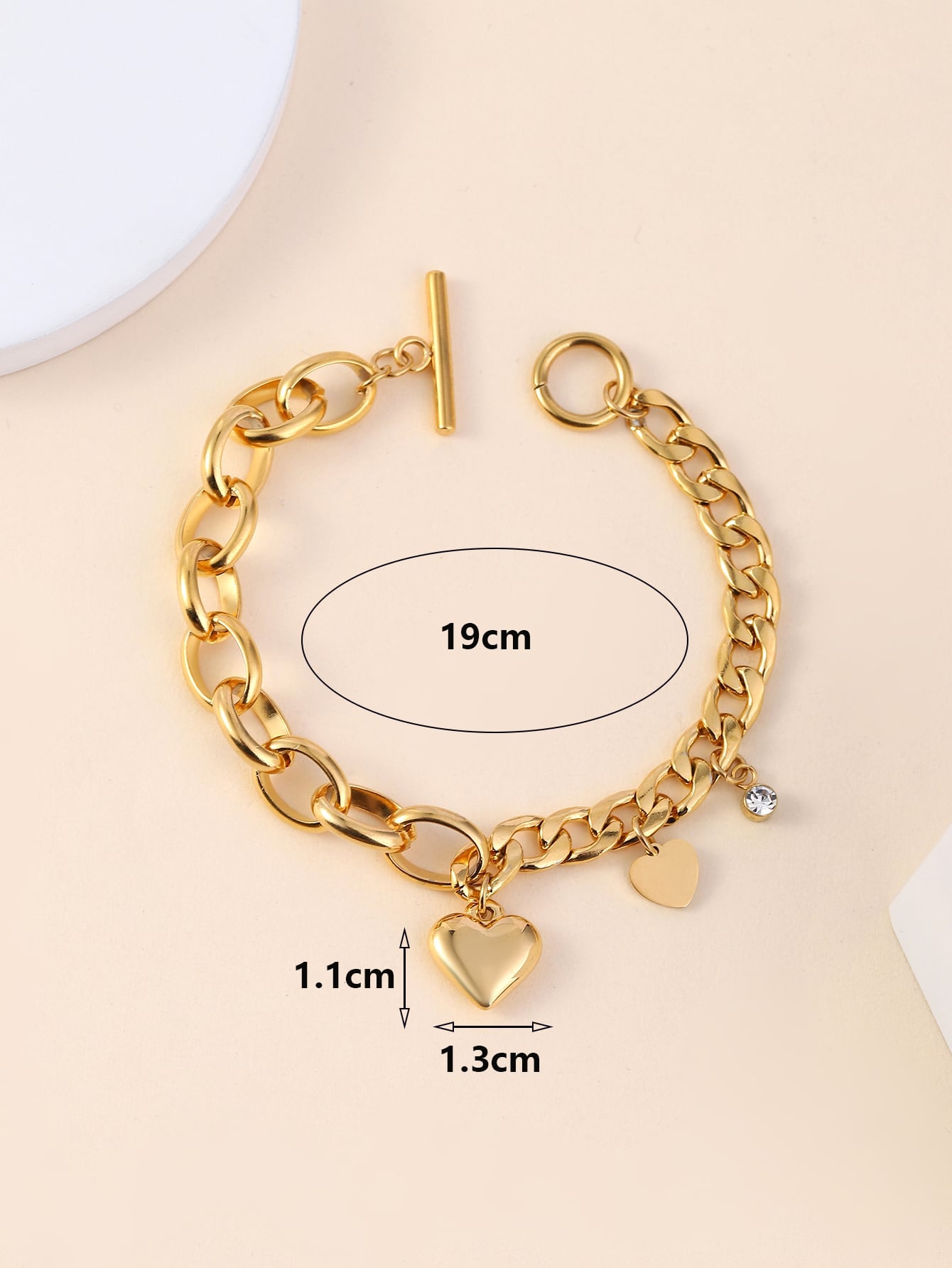 Hip-hop Retro Solid Color Stainless Steel Plating 18k Gold Plated Bracelets