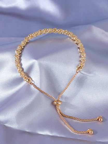 Wholesale Jewelry Simple Style Commute Solid Color Alloy Gold Plated Bracelets