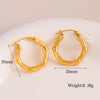 1 Pair Retro Simple Style U Shape Round Oval Plating Stainless Steel 18k Gold Plated Earrings