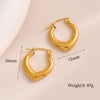 1 Pair Retro Simple Style U Shape Round Oval Plating Stainless Steel 18k Gold Plated Earrings