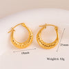 1 Pair Retro Simple Style U Shape Round Oval Plating Stainless Steel 18k Gold Plated Earrings