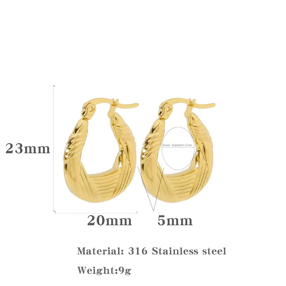 1 Pair Elegant Lady Geometric Plating Stainless Steel 18k Gold Plated Earrings