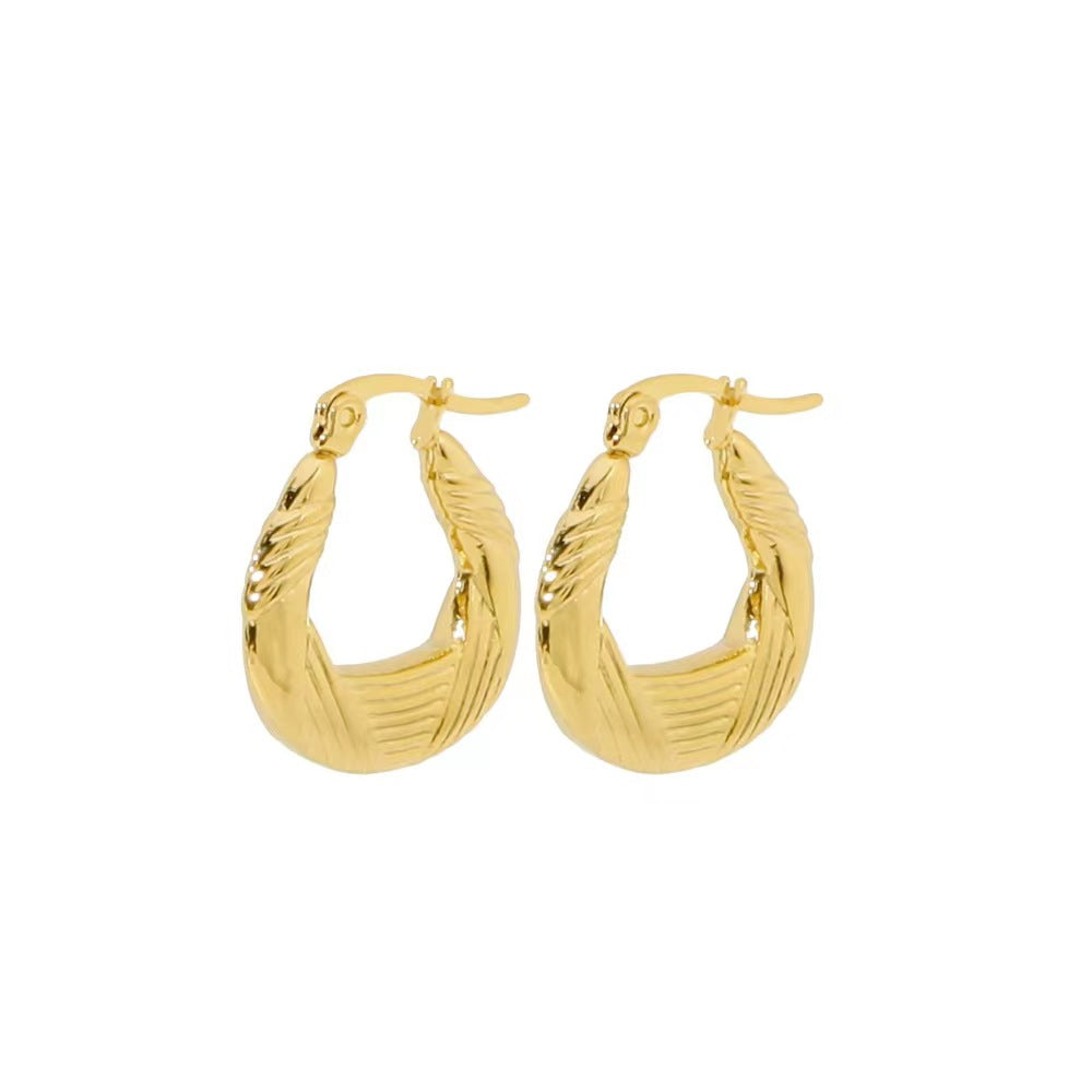 1 Pair Elegant Lady Geometric Plating Stainless Steel 18k Gold Plated Earrings