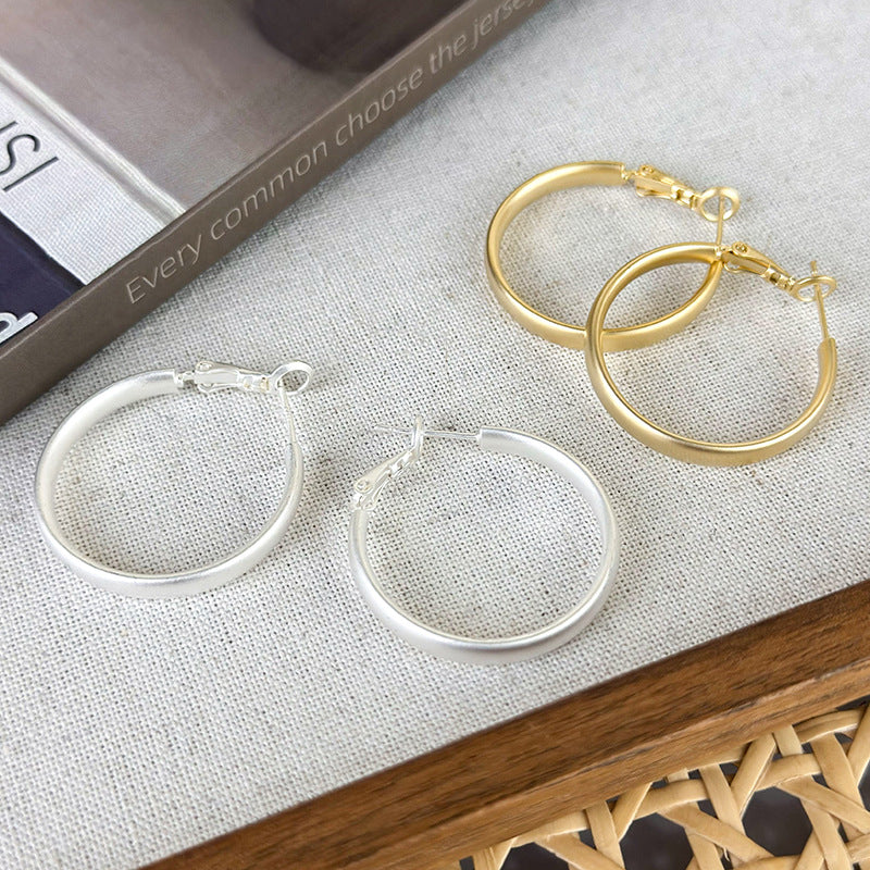 1 Pair Simple Style Round Copper White Gold Plated Gold Plated Hoop Earrings