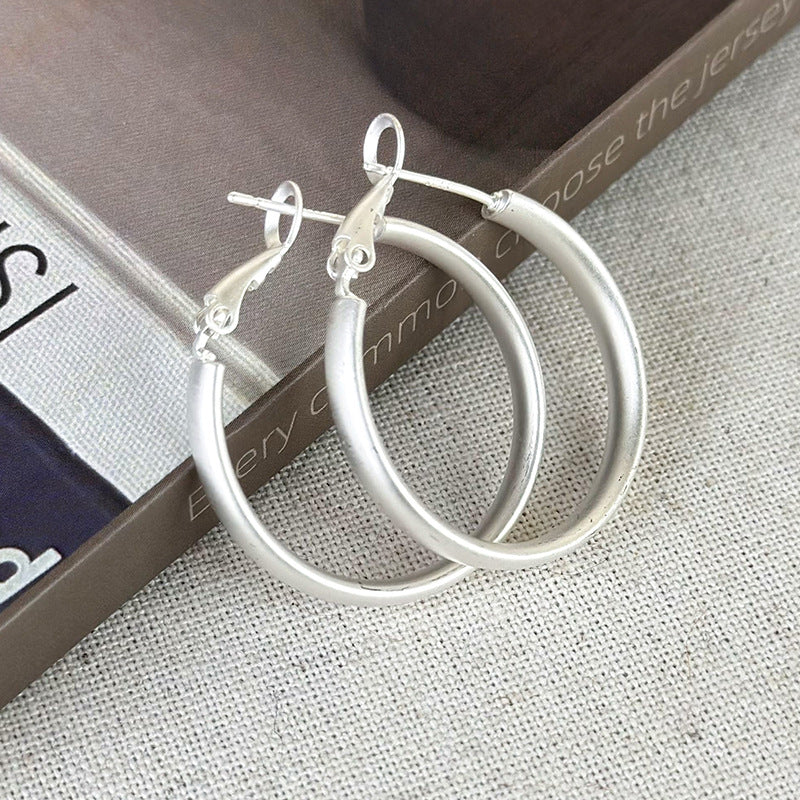 1 Pair Simple Style Round Copper White Gold Plated Gold Plated Hoop Earrings
