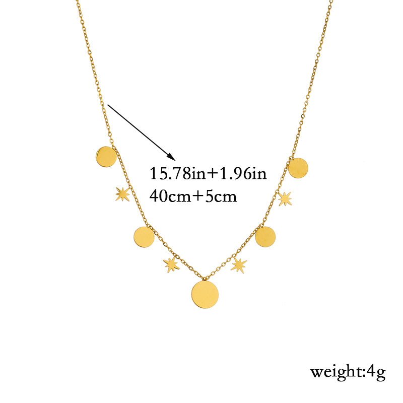 Wholesale Elegant Lady Geometric Titanium Steel Plating 18k Gold Plated Necklace