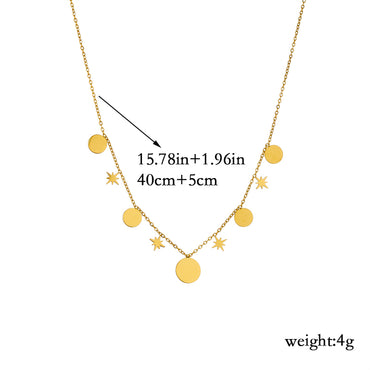 Wholesale Elegant Lady Geometric Titanium Steel Plating 18k Gold Plated Necklace