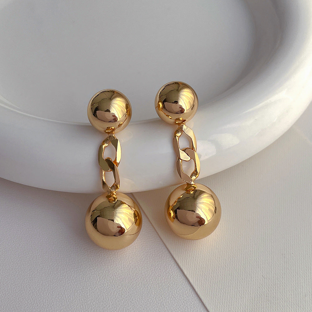 1 Piece Vintage Style Round Plating Copper 18k Gold Plated White Gold Plated Drop Earrings