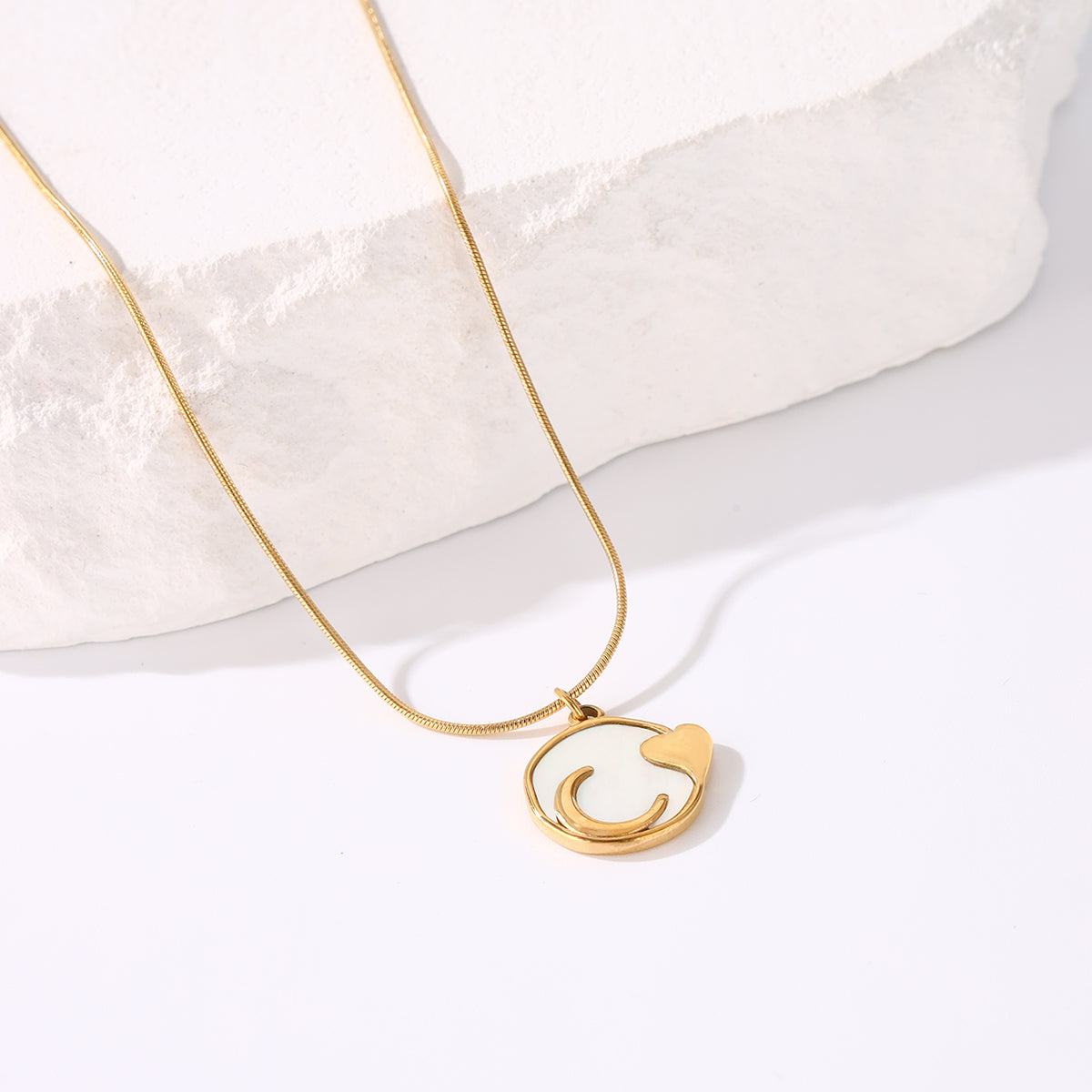 Simple Style Commute Heart Shape Stainless Steel Plating 18k Gold Plated Pendant Necklace