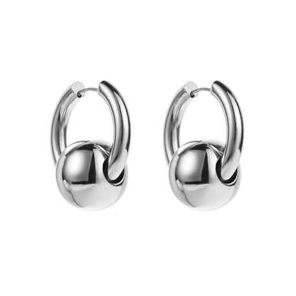 1 Pair Modern Style Simple Style Solid Color Stainless Steel Earrings