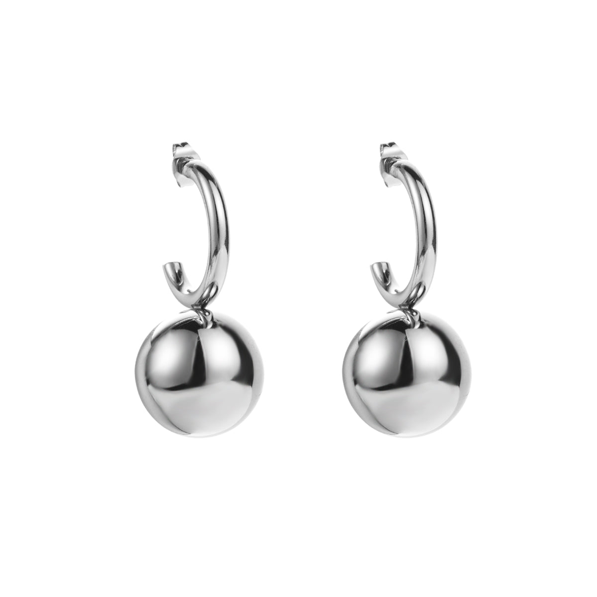 1 Pair Modern Style Simple Style Solid Color Stainless Steel Earrings