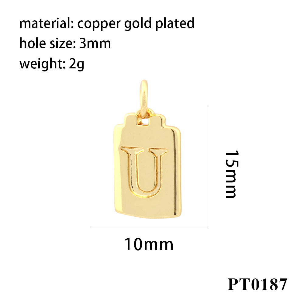 Simple Style Letter Copper Plating 18k Gold Plated Charms