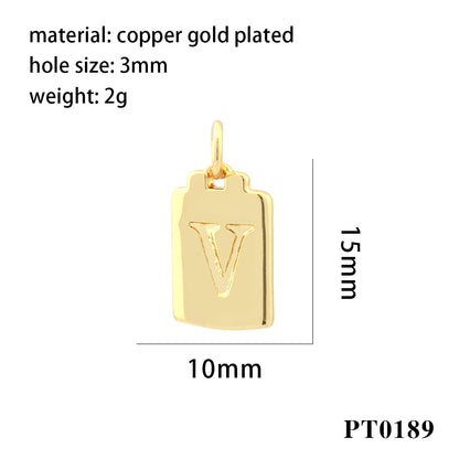 Simple Style Letter Copper Plating 18k Gold Plated Charms