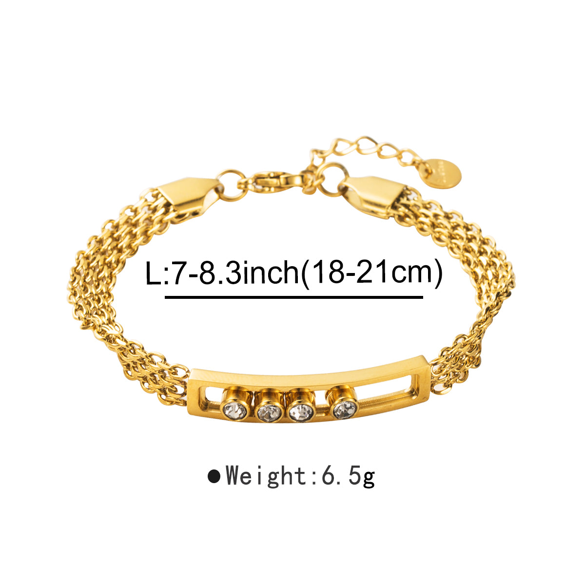 Modern Style Simple Style Solid Color Stainless Steel Chain Bracelets