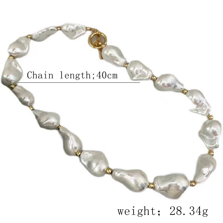 Simple Style Round Artificial Pearl Resin Necklace In Bulk