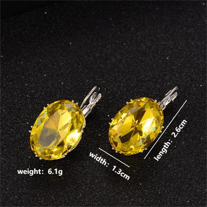 1 Pair Simple Style Oval Plating Inlay Copper Zircon White Gold Plated Drop Earrings