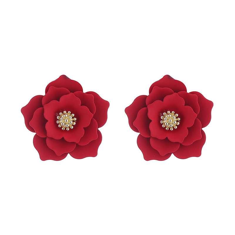 1 Pair Sweet Flower Alloy Earrings