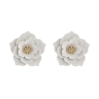 1 Pair Sweet Flower Alloy Earrings