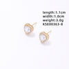 1 Pair Sweet Simple Style Heart Shape Plating Inlay Copper Zircon White Gold Plated Gold Plated Ear Studs