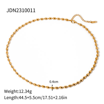 Wholesale Ig Style Solid Color Stainless Steel Plating 18k Gold Plated Necklace