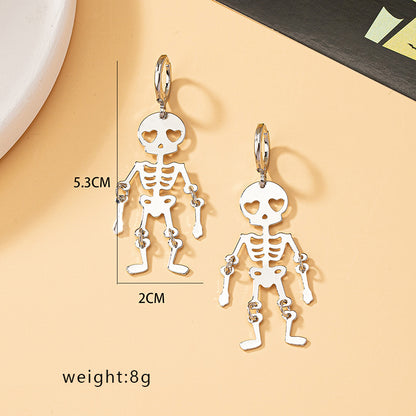 1 Pair Original Design Vintage Style Funny Skull Plating Iron Gold Plated Drop Earrings