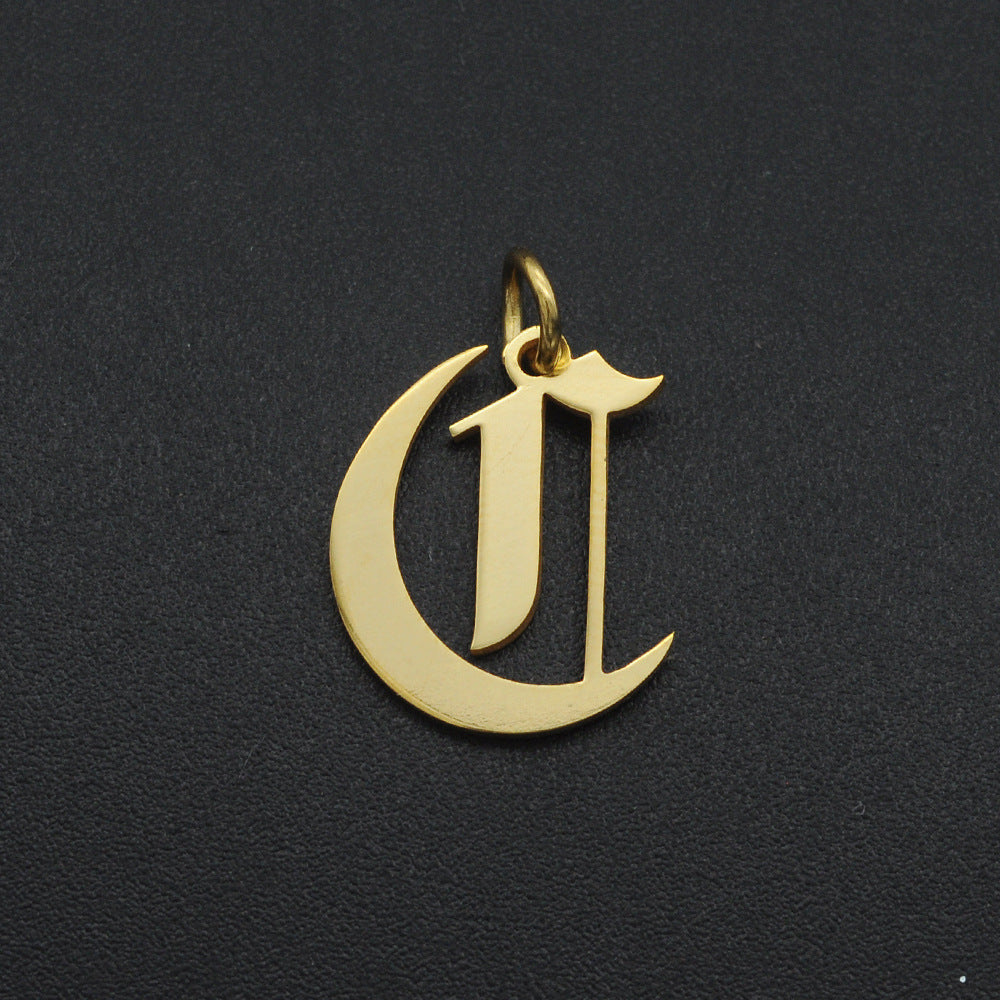 5 Pieces Stainless Steel 18K Gold Plated Letter