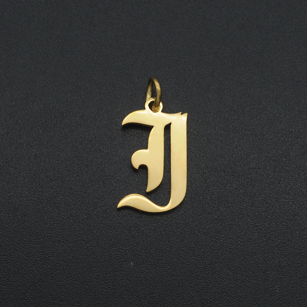 5 Pieces Stainless Steel 18K Gold Plated Letter