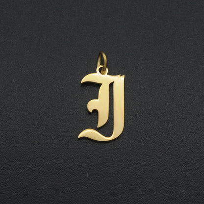 5 Pieces Stainless Steel 18K Gold Plated Letter