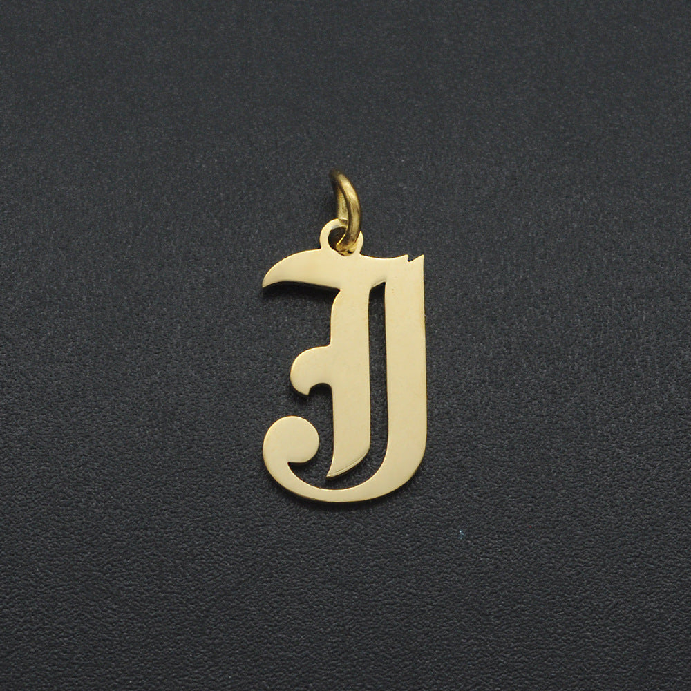 5 Pieces Stainless Steel 18K Gold Plated Letter