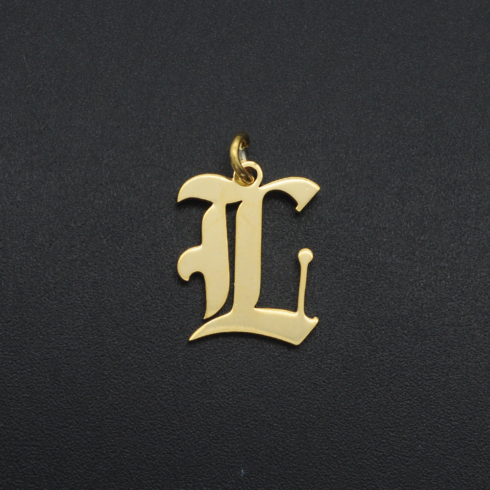 5 Pieces Stainless Steel 18K Gold Plated Letter