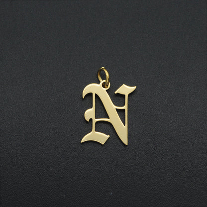 5 Pieces Stainless Steel 18K Gold Plated Letter