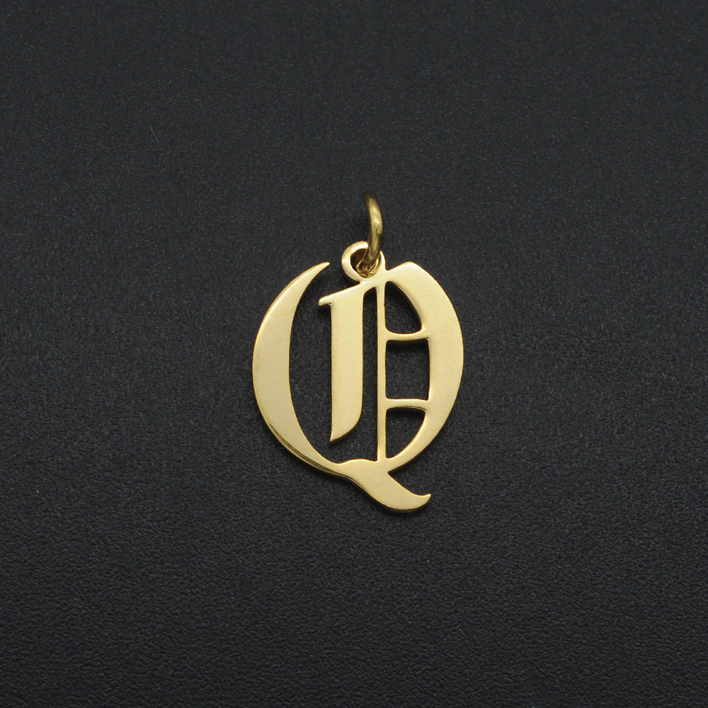 5 Pieces Stainless Steel 18K Gold Plated Letter