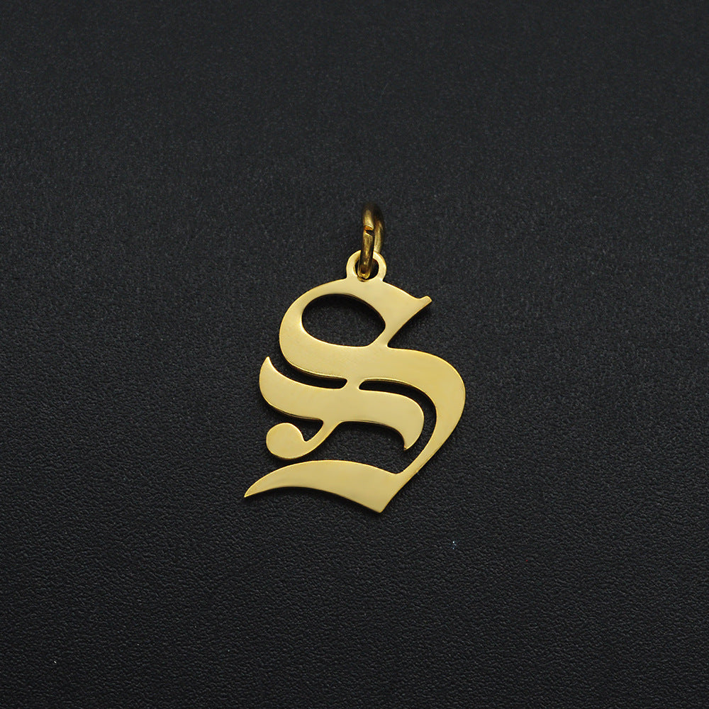 5 Pieces Stainless Steel 18K Gold Plated Letter