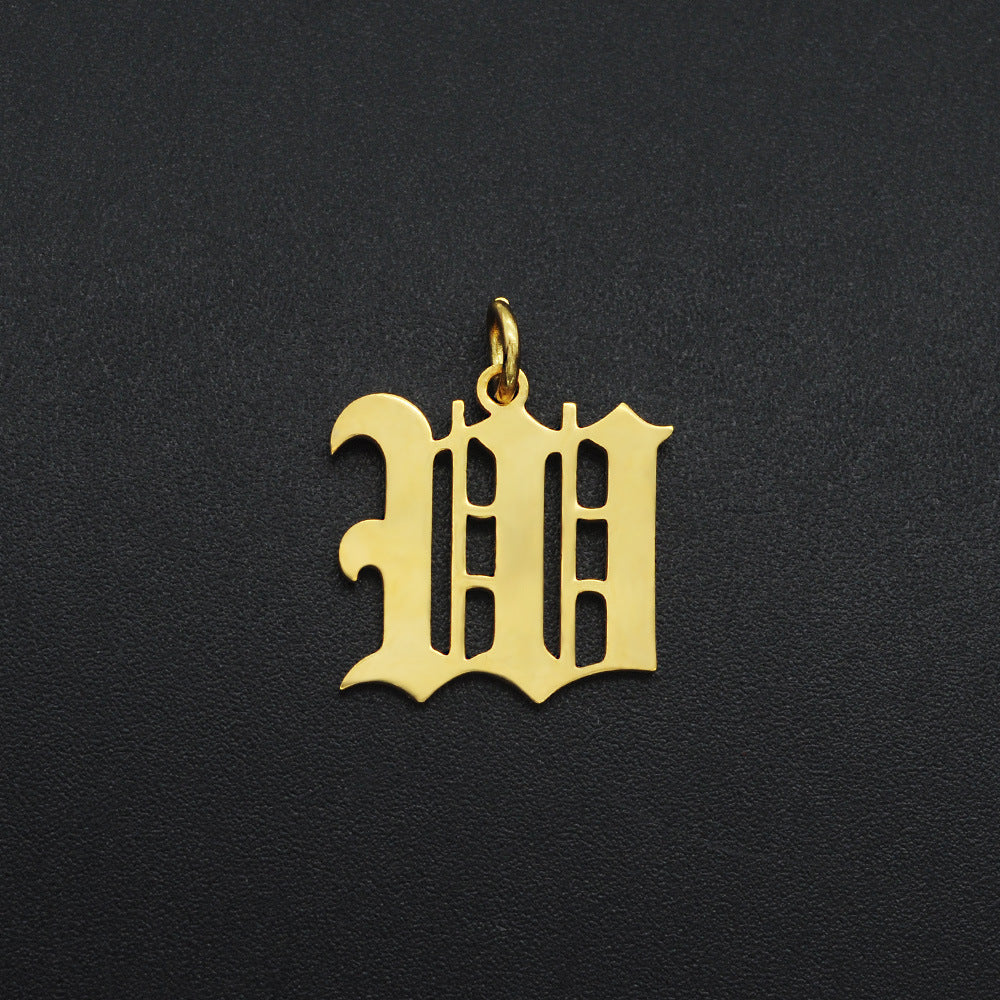 5 Pieces Stainless Steel 18K Gold Plated Letter