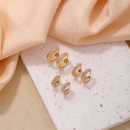 1 Pair Ig Style Simple Style Circle Plating Inlay Copper Zircon Gold Plated Earrings