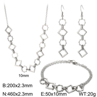 Retro Geometric Stainless Steel Titanium Steel Plating Bracelets Earrings Necklace
