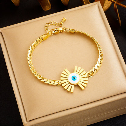 Retro Devil's Eye Titanium Steel Plating 18k Gold Plated Bracelets